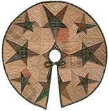 Primitive Star Plaid Quilted Tree Skirt