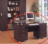 Desk In Cappuccino Finish With Glass Top