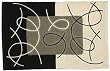 Embroidered Chenille 100% Cotton Black and White Rug 2 X 3