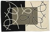 Embroidered Chenille 100% Cotton Black and White Rug 2 X 3