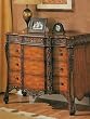 Three Drawer Carved Leaf Bombe Chest By Coaster Furniture