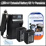 2 Pack Battery And Charger Kit For Panasonic Lumix DMC-FZ100 DMC-FZ40 DMC-FZ47 DMC-FZ150 Digital Camera Includes 2 Extended Replacement DMW-BMB9 Rechargeable Lithium-Ion Battery (1200Mah) (with Info-Chip!) + AC/DC Travel Charger + Screen Protectors + More