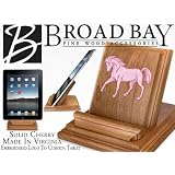 Pink Horse Ipad Stand - Solid Cherry Wood - Elegant Solid Hardwood Handcrafted Holder for Ipads - MADE IN THE USA!
