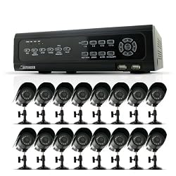 Defender SN501-16CH-006 16-Channel H.264 DVR Security System with 16 Indoor/Outdoor Night Vision CCD Cameras (Black)