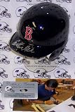Carlton Fisk Hand Signed Boston Red Sox Mini Helmet - Autographed MLB Helmets and Hats