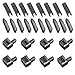 YaHoGa 20 Sets #5 Metal Zipper Latch Slider Retainer Insertion Pin Zipper Bottom Zipper Stopper for Metal Zipper Repair (Black)