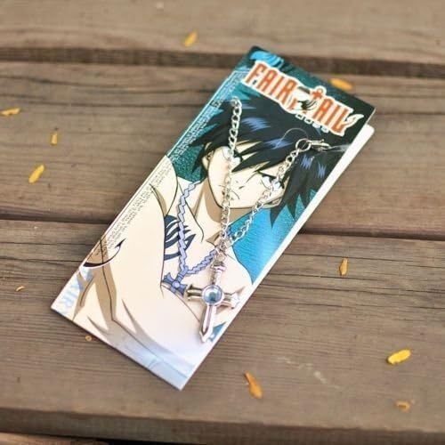 Fairy Tail Gray Fullbuster Gem Anime Cross Pendant Necklace