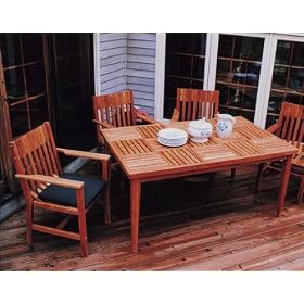 64 Cherry Dining Table with 6 Chairs by The Cedar Store