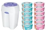 Produkt-Bild: Sangenic Komfort-Starter-Paket bestehend aus Windeleimer Sangenic MK3, 6er Pack Nachf&uuml;llkassetten 0-6 Monate und 6er Pack Nachf&uuml;llkassetten +6 Monate