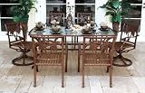 Coco Palm Swivel 7 Piece Dining Group with Arm Chairs