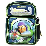 Toy Story Buzz Light Year Large Backpack with Free Water Bottle; Offically Licensed Disney Pixar Large 16" School Back Pack Travel Bag, Great Gift Idea for Kids