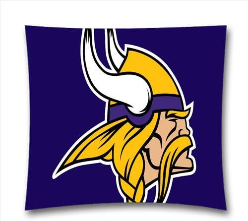 AM Kingdom Sports NFL Minnesota Vikings Teams Square Decorative Throw Pillow Cushion Covers for Sofa and Bed, 18"x18"(45cmx45cm) Sports Theme 1084