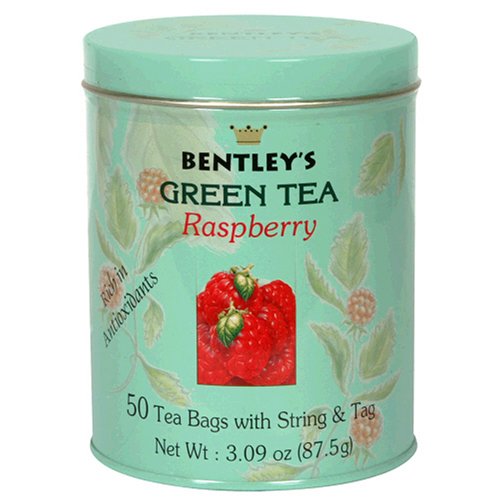 Bentley Royal Raspberry Green Tea, 50 Count 3.09-Ounce Tin (Pack of 4) by Bentley's