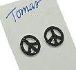 Sparkling Black Swarovski Crystal & 925 Silver Peace Stud Post Earrings By Tomas - Gift Boxed
