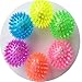 Elife 6pcs Assorted Color Elastic Light-up Spike Ball with LED flash light up for fun/Games