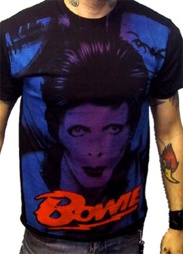 Click here to buy Mosquitohead Mens 'BOWIE DIAMOND DOGS' Full Front Print T-Shirt- Black.