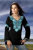 Black Soft Crepe Kurti with embroidery and sequence work