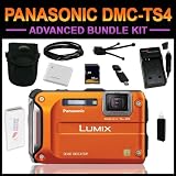 Panasonic Lumix DMC-TS4 12.1 MP Digital Camera 32GB Advanced Kit (Orange) includes (Charger, Battery, 32GB SD Card, Tripod, HDMI Cable, Camera Case, Card Reader, Cleaning Kit)