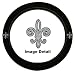 Fleur de Lis French Cross Silver Gem Crystal Studded Rhinestone Bling Car Truck SUV Steering Wheel Cover