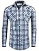 TAM Ware Men's Stylish Slim Fit Cotton Plaid Pocket Long Sleeve Shirt