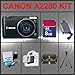Canon Powershot A2200 Digital Camera (Black) Huge Accessories Package Including 8GB SDHC Memory Card + Hi-Speed SD Card Reader + Table Top Tripod + LCD / Lens Cleaner Kit + Carrying Case + LCD Screen Protectors Kit