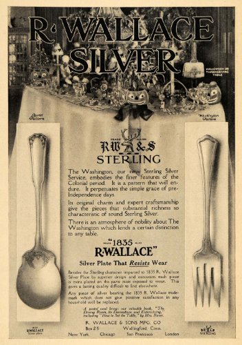 1911 Ad Wallace Silver Spoon Fork Halloween Decoration Table Silverware Lauret - Original Print Ad