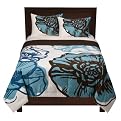 Home Floral Bedding Collection - Aqua/ Brown
