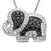 14k White Gold Black and White Diamond Elephant Pendant (3/4 cttw), 18
