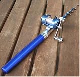 Blue World Smallest Mini Fishing Fish Rod Pen Reel Pole