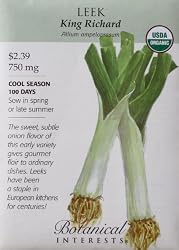 Leek Seeds "King Richard" Certified Organic Heirloom