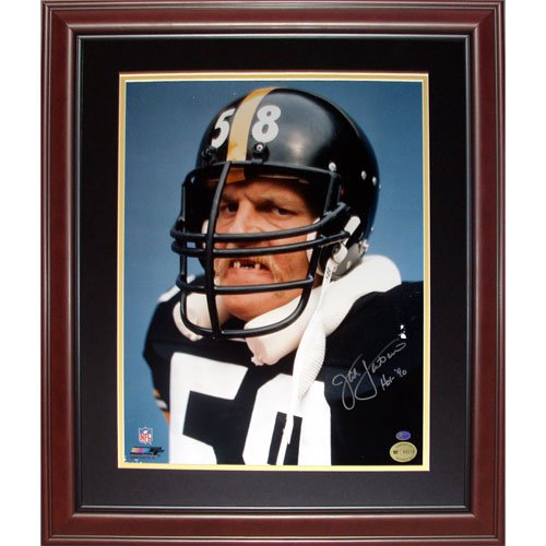 Jack Lambert Autographed Pittsburgh Steelers (Teeth Shot) Deluxe Framed 16x20 Photo - Lambert Holo