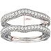 Sterling Silver Contour Ring Guard with Millgrained Edges and Filigree Cut Out Design with Cubic Zirconia (0.26 ct. tw.)