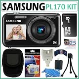 Samsung PL170 16MP Dual-View Digital Camera + 8GB Accessory Kit