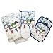 Snowmen Carol 5 Piece Kitchen Dish Towel - Pot Holder & Oven Mitt Set