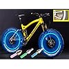 Abco Tech LED Flash Tyre Wheel Valve Cap Light for Car Bike bicycle Motorbicycle Wheel Light Tire Light (2 Each of Blue, Green, Colorful, 6 total)