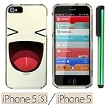 Apple Iphone 5S Or Iphone 5 Premium Pretty Design Protector Hard Cover Case / 1 of New Assorted Color Metal Stylus Touch Screen Pen (Happy Face Cartoon)