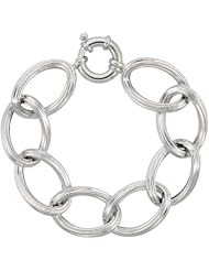 Sterling Silver Large Hollow Oval Link 8 in. Bracelet, 13/16 in. (20mm)wide