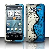 Rubberized Blue Black Silver Vine Snap on Design Case Hard Case Skin Cover  ....