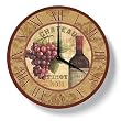 Chateau Grapes & Wine Bottle Wood Wall Clock by Highland Graphics