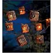 Bamboo Tiki String Lights with Charms - Dark Wood