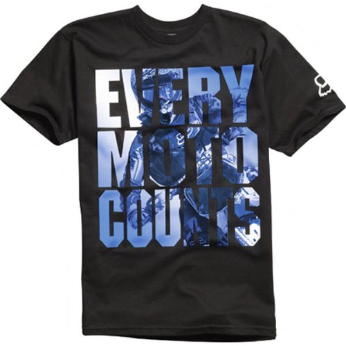 Fox Racing Every Moto Counts Men's Short-Sleeve Fashion T-Shirt/Tee - Color: Black, Size: Medium