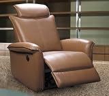 Recliner Chair Contemporary Style in Taupe Leather