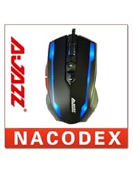 PC Accessory: A-JAZZ Ray Eagle 2400DPI 7D Wired USB Optical Blue LED Professional Gaming Mouse(Black)