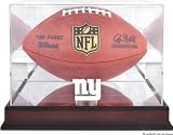New York Giants Mahogany Football Logo Display Case and Mirror Back