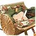 Verona Two-lid willow basket with deluxe wine/cheese service for 2 - Pine Green