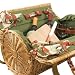 Outdoor Living : Verona Two-lid willow basket with deluxe wine/cheese service for 2 - Pine Green