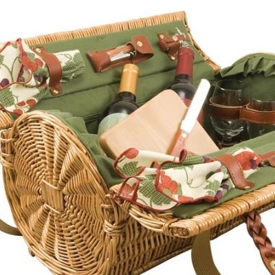 Verona Wine & Cheese Picnic Basket Color: Pine