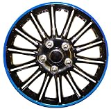 14 Inch Black with Blue Pinstripe Car Hub Caps Wheel Trims BOOSTER 14"