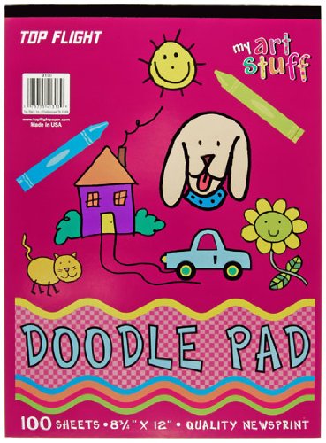 Top Flight Doodle Pad, White Newsprint Paper, 8.75 X 12  Inches, 100 Sheets (41313)