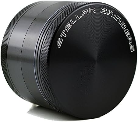 Stellar Grinders #1 Herb Grinder - Large 2.5 Inch Four Piece Herb Grinder with Pollen Catcher - Tea, Tobacco, Spice Grinder - Free Carry Pouch and Bonus Nylon Anti Friction O-Ring